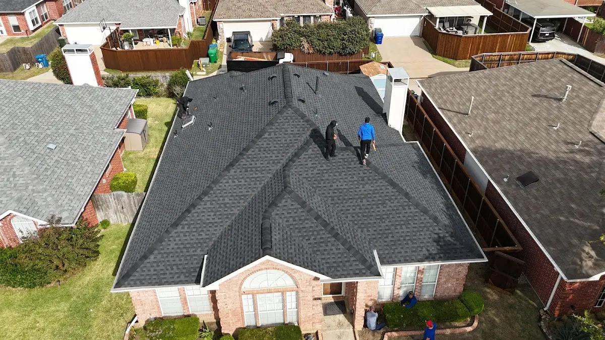 Slate & Tile Roof Repair work in progress on a Bellflower property